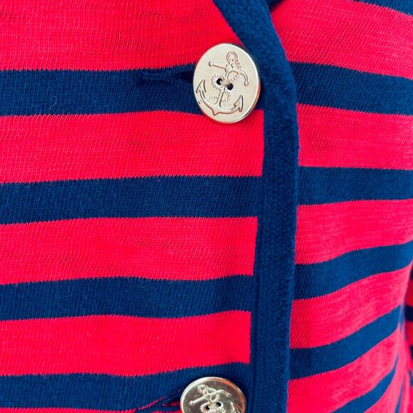 CAbi 224 Au Revoir Yacht Club Red Blue Stripe Nautical Preppy Jacket Blazer S - Picture 7 of 11
